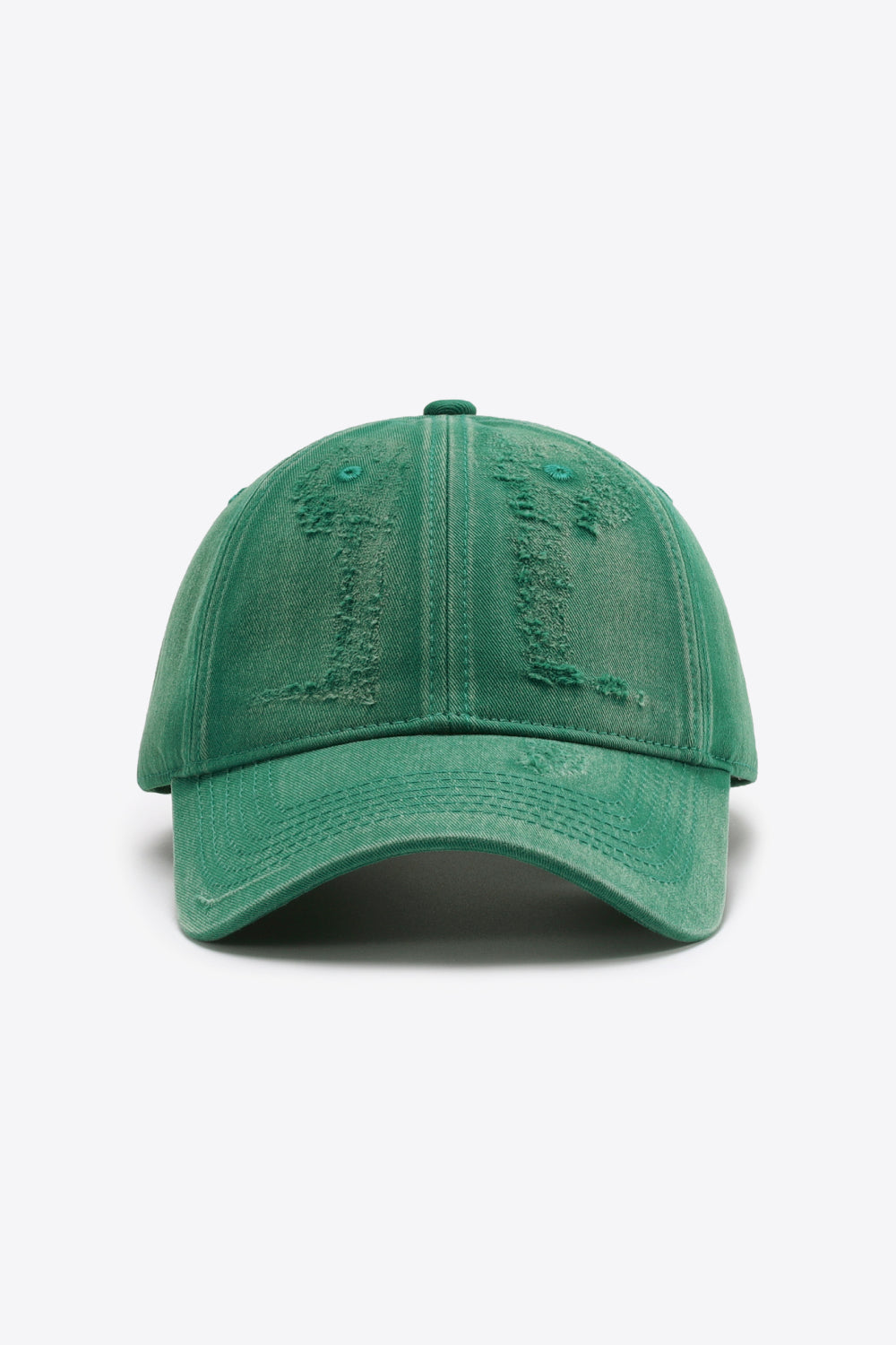 Distressed Adjustable Baseball Cap - Green One Size