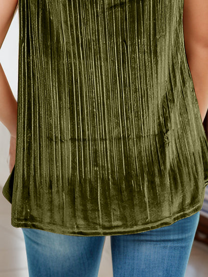 Lace Detail Scoop Neck Cami - Olive Brown