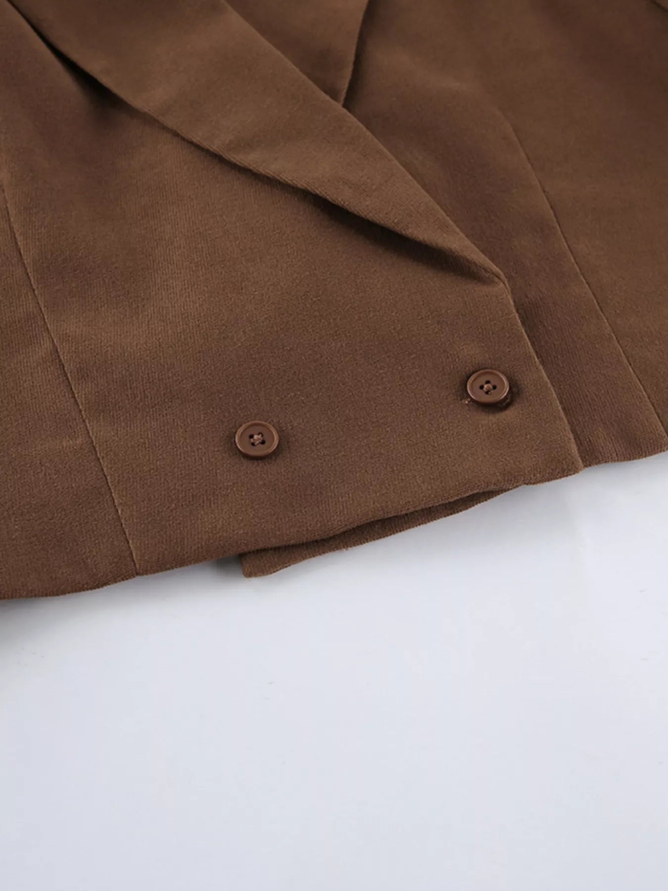 Double-Breasted Blazer and Asymmetrical Skirt Set -