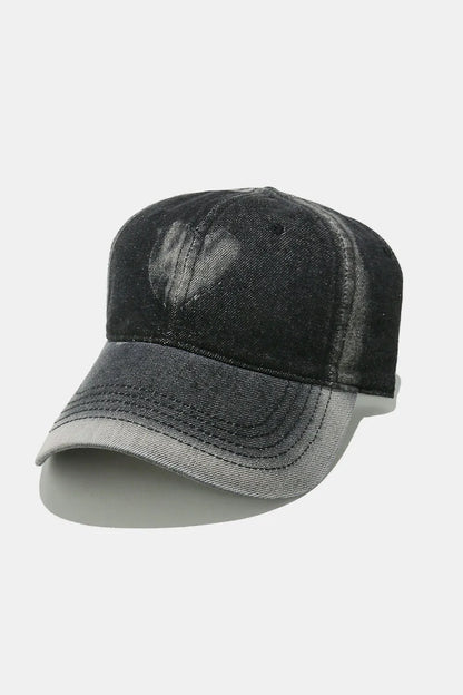 Heart Cotton Baseball Cap - Black One Size