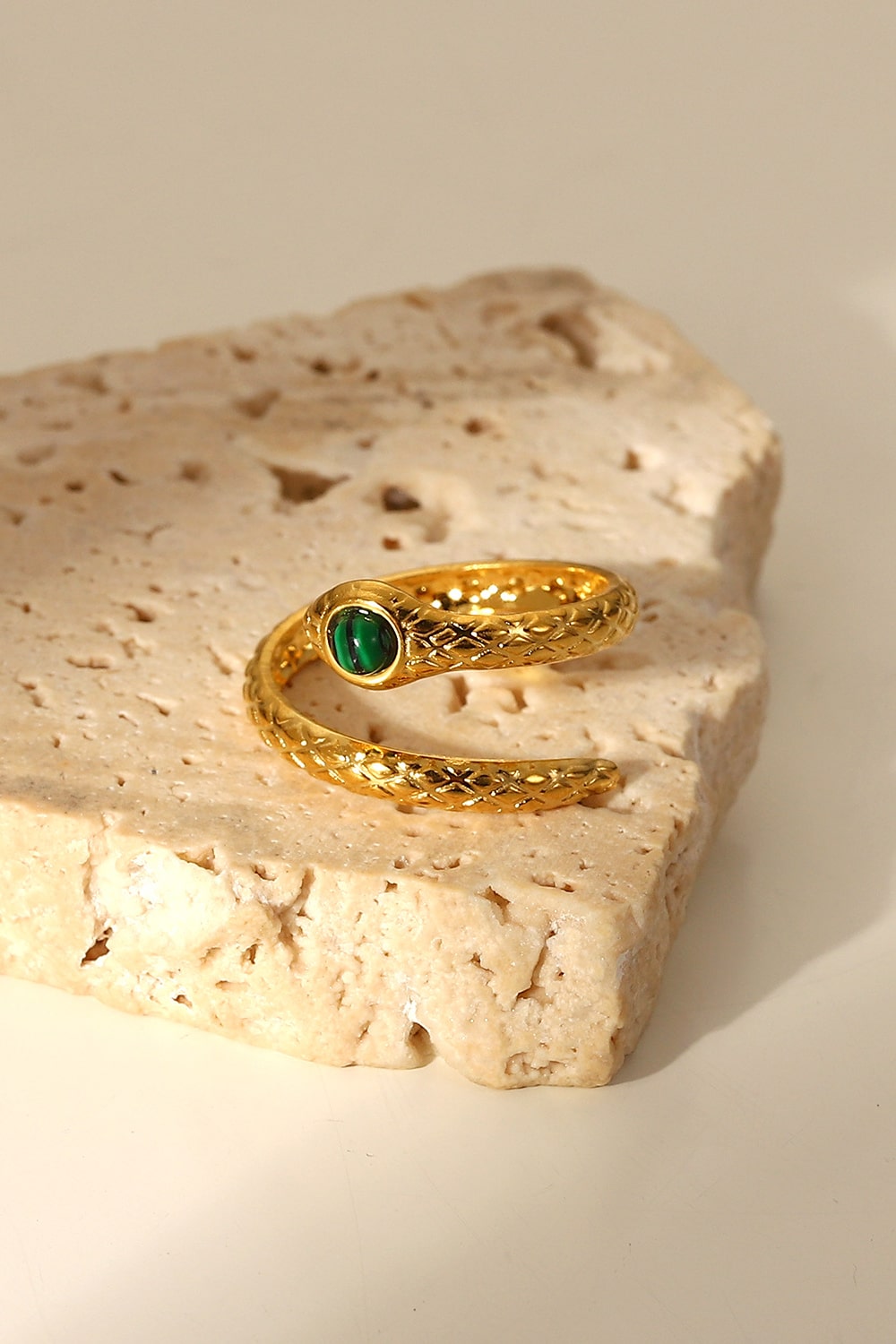 Snake Charmer Malachite Bypass Ring -