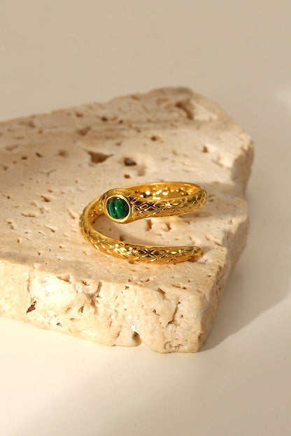 Snake Charmer Malachite Bypass Ring -