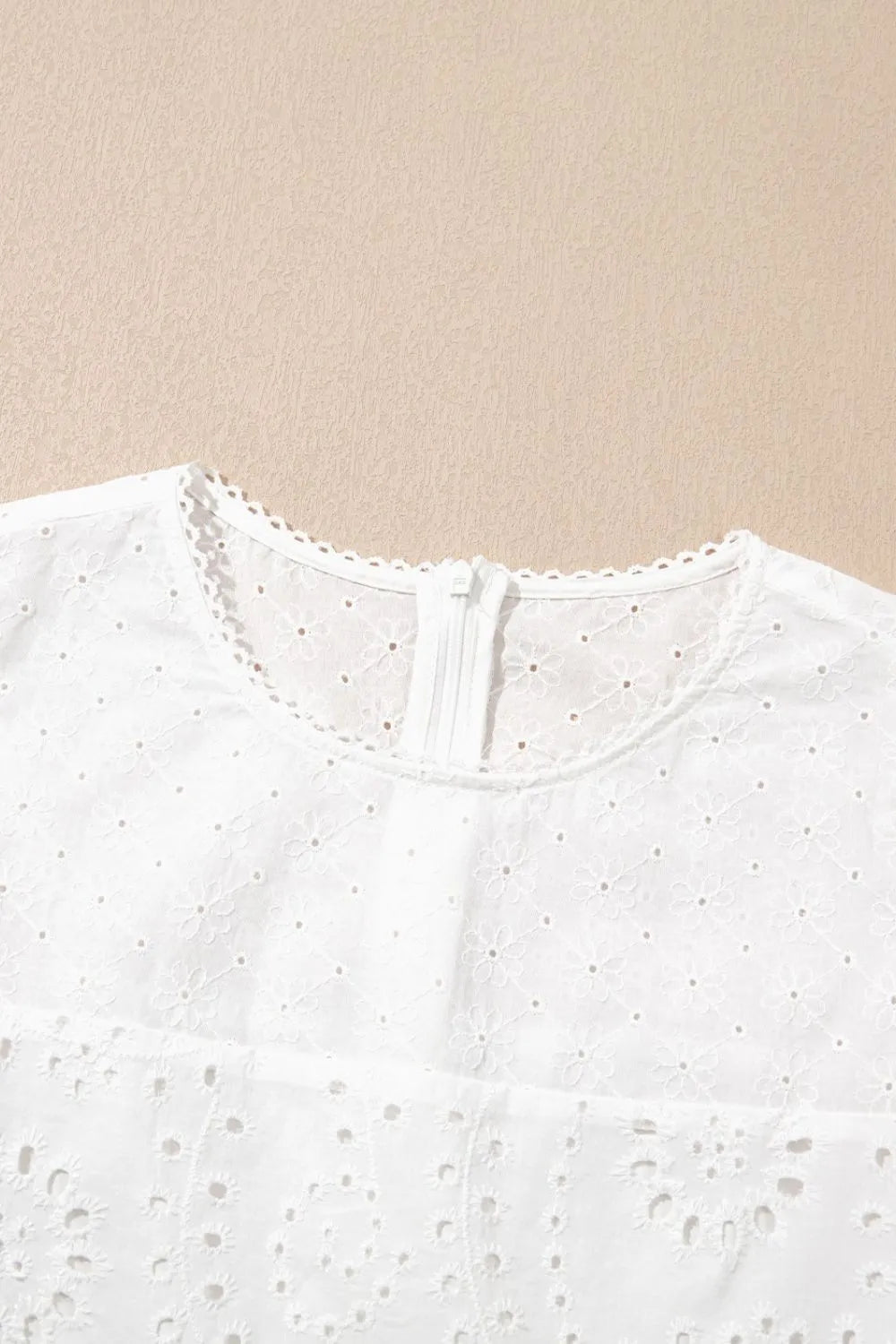 Floral Eyelet Embroidered Sleeveless Shift Dress -