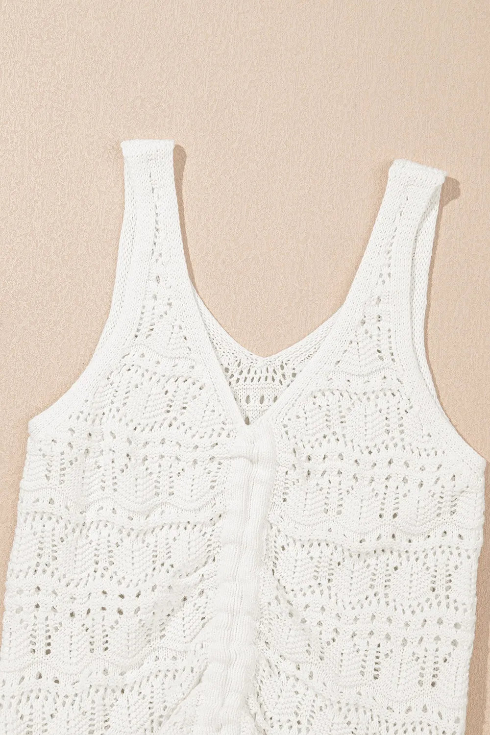 Hollowed Knit Drawstring Sweater Vest -