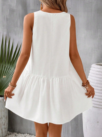 Printed Sleeveless Mini Dress | AdoreStarr