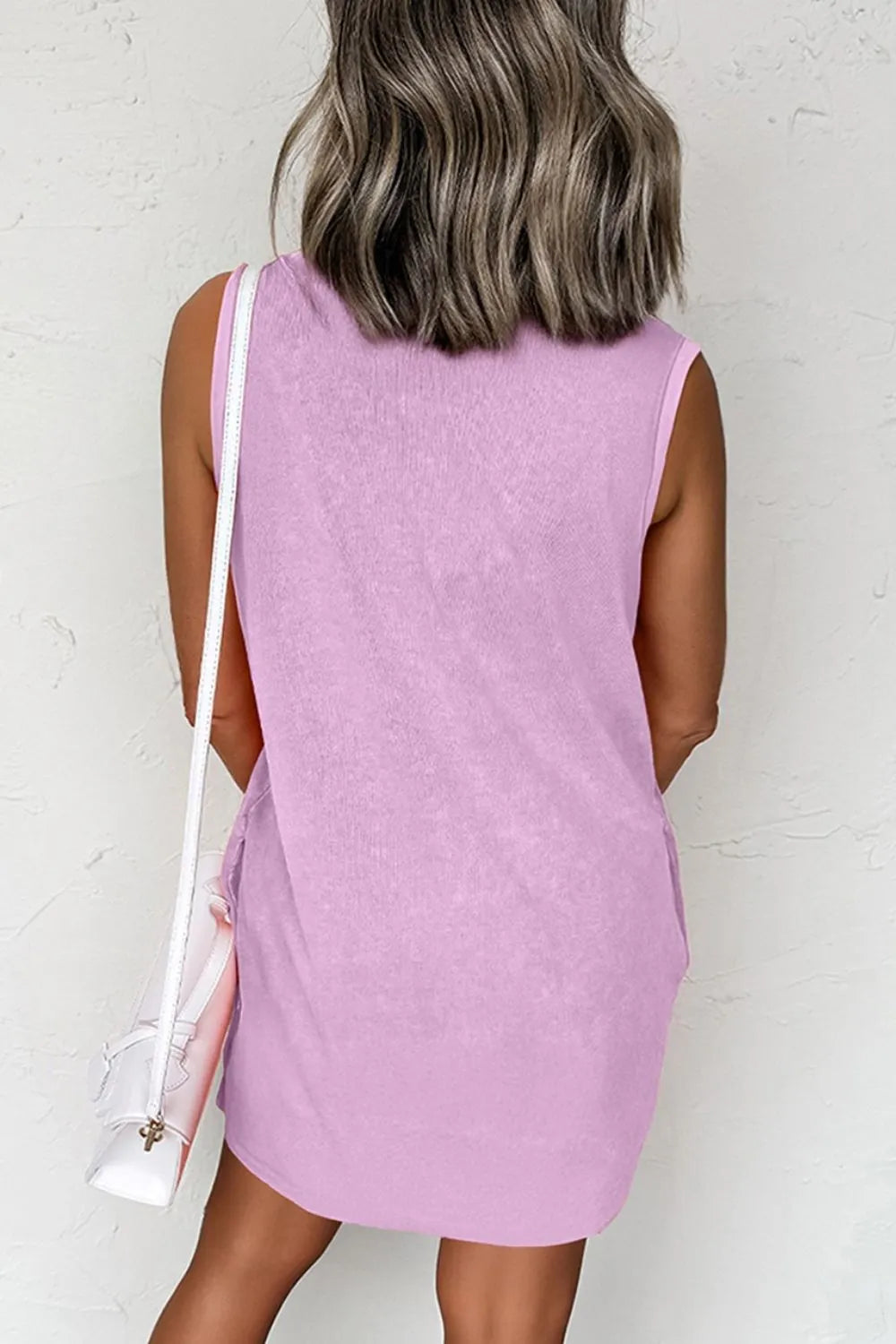 Round Neck Sleeveless Mini Dress -