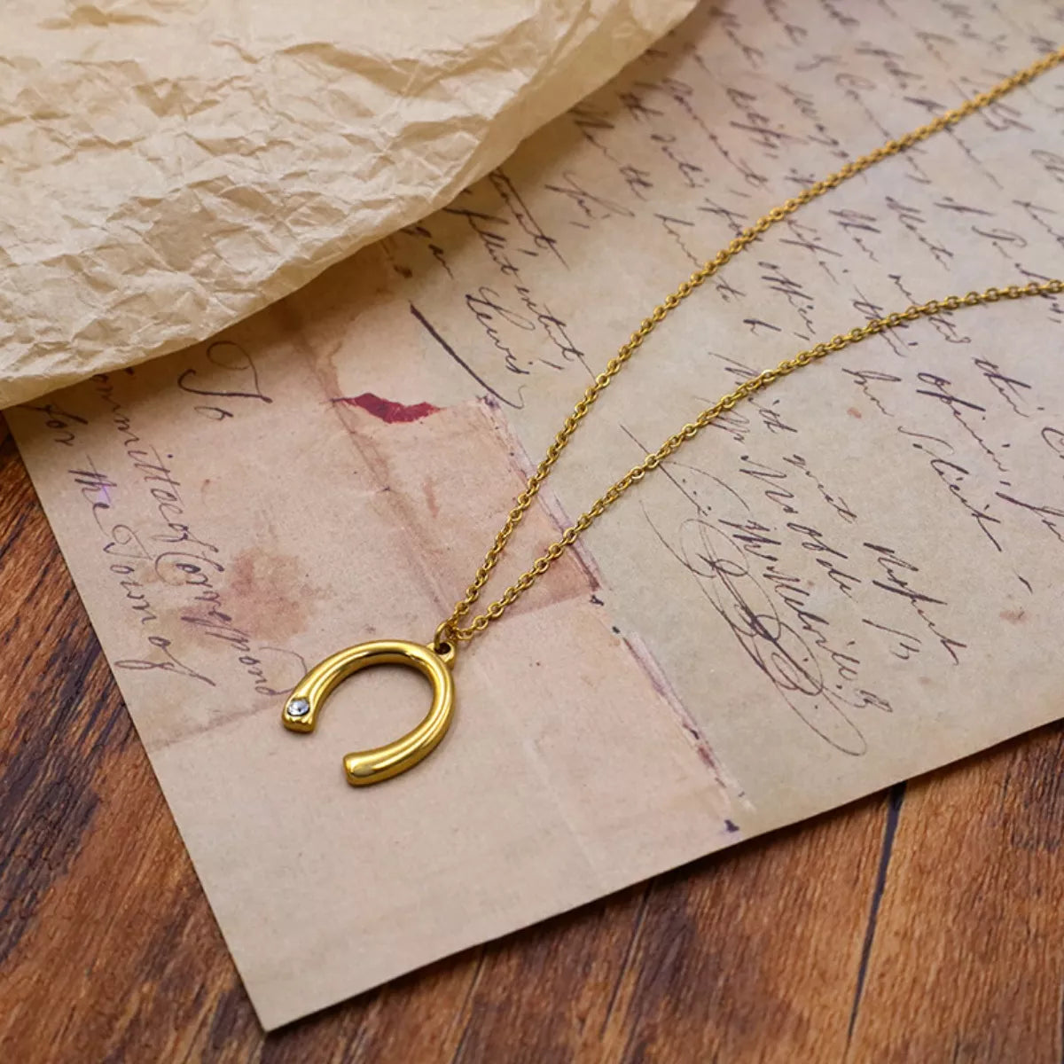 Horseshoe Pendant Necklace -