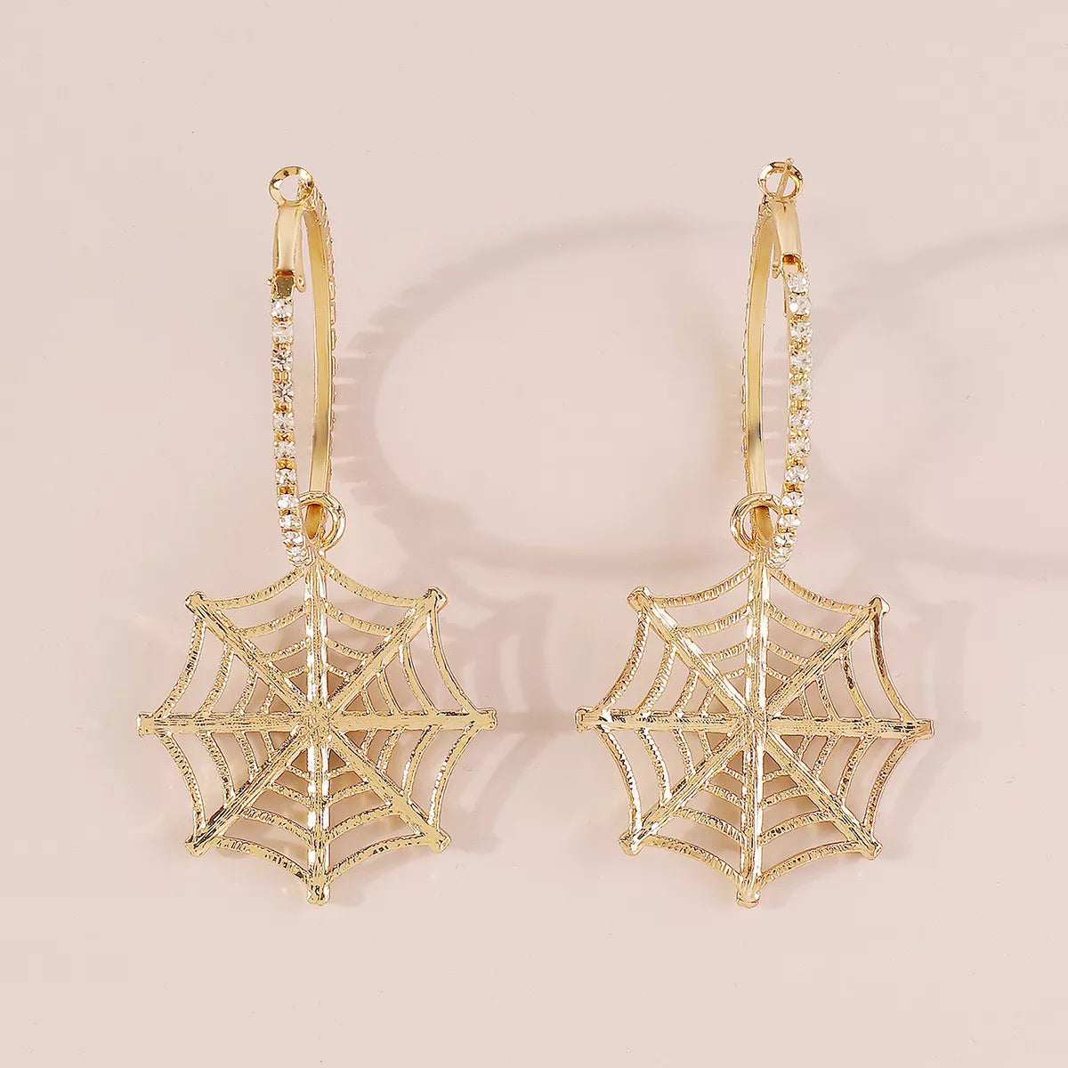 Spider Web Dangle Hoop Earrings -