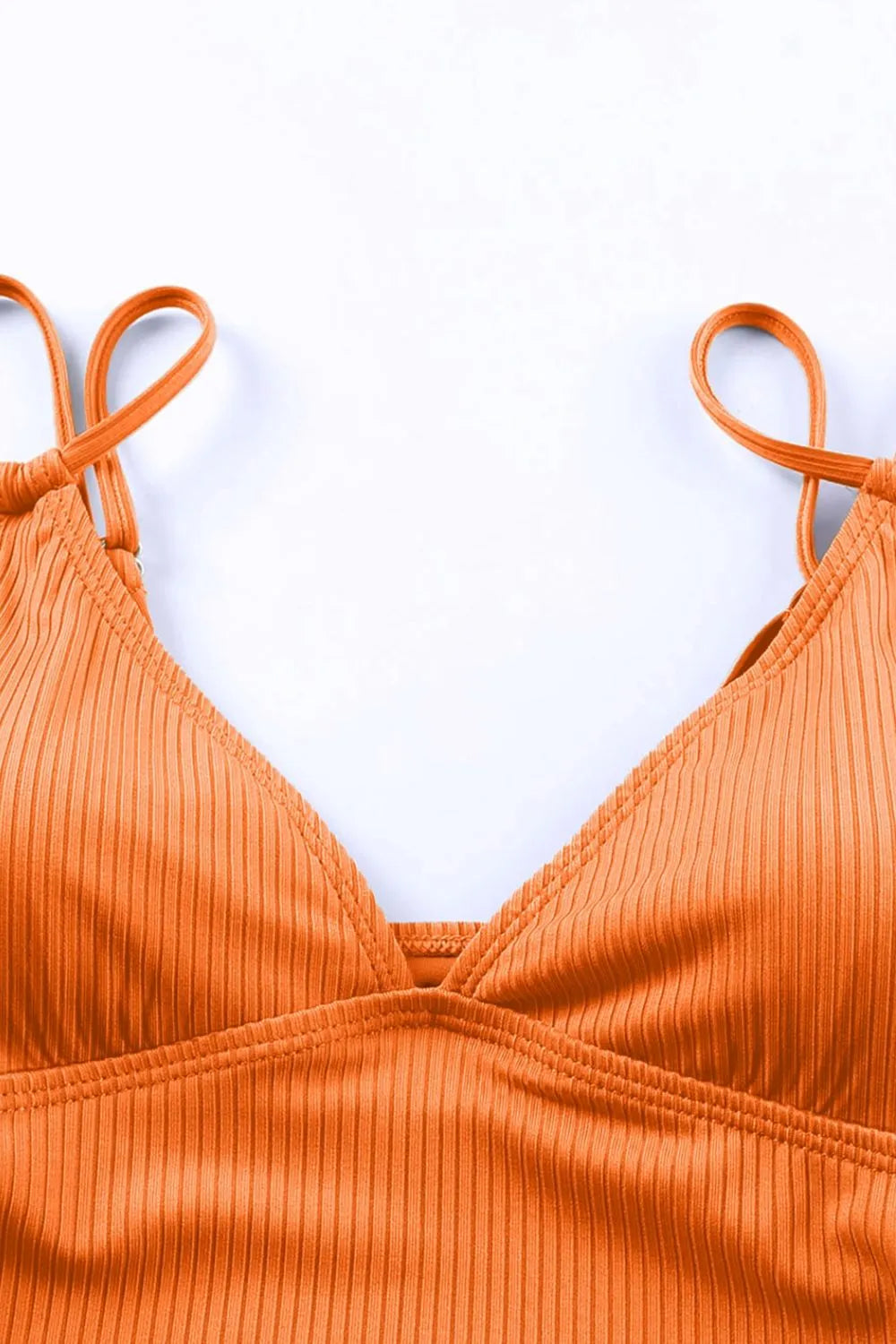Drawstring Plunge One-Piece Swimwear -
