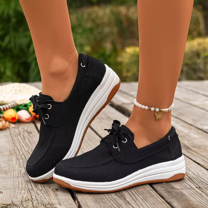 Lace Up Round Toe Sneakers -