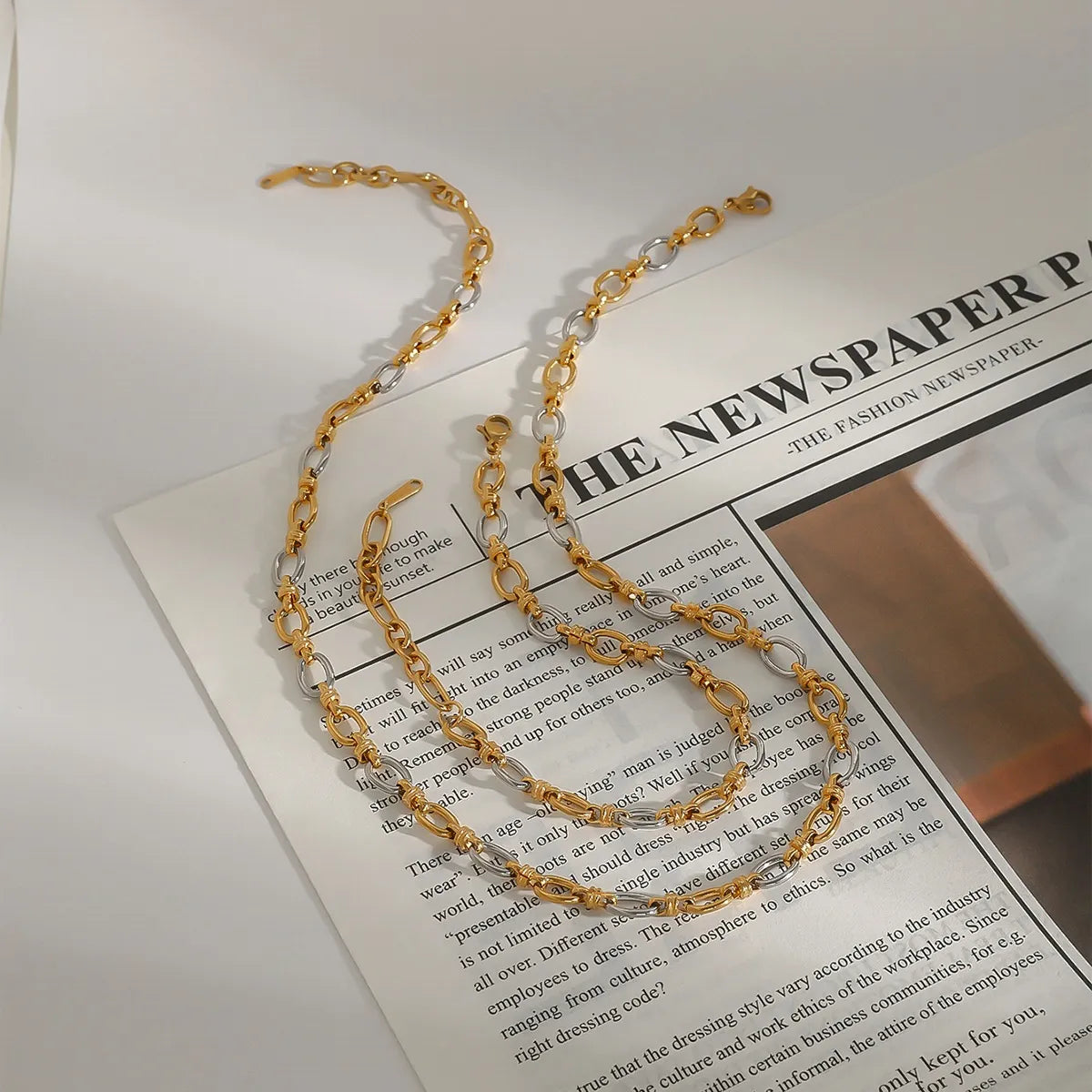 Two-Tone Chain Link Jewelry Set -