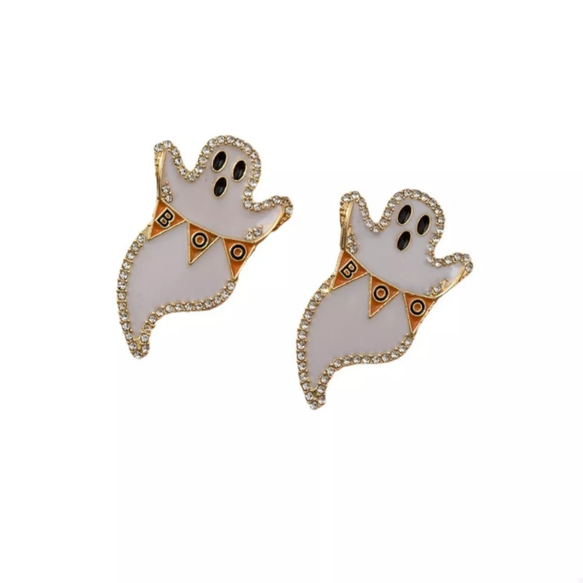 Ghost and Pumpkin Dangle Earrings -