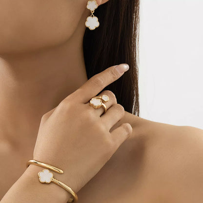 Flower Jewelry Set - Gold One Size