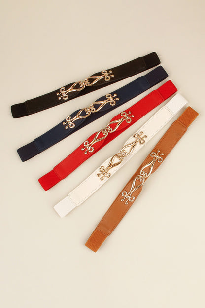 Alloy Buckle Elastic Belt -