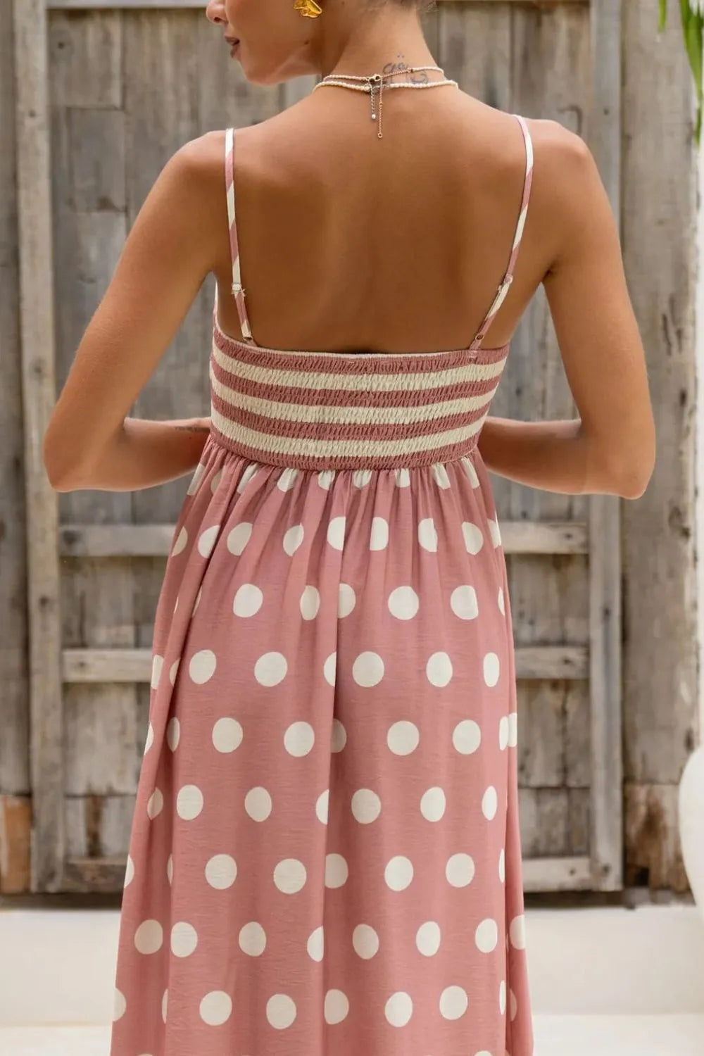Polka Dot Square Neck Cami Dress -