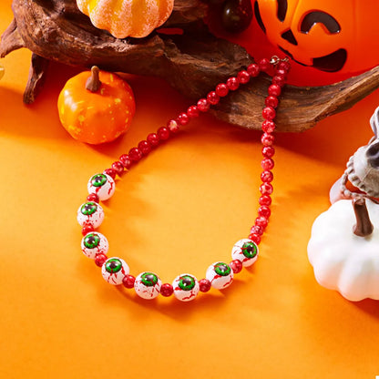 Halloween Beaded Necklace and Bracelet Jewelry Set -