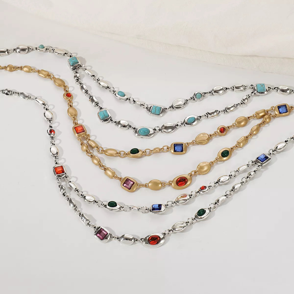 Vintage Multi-Gemstone Necklace -