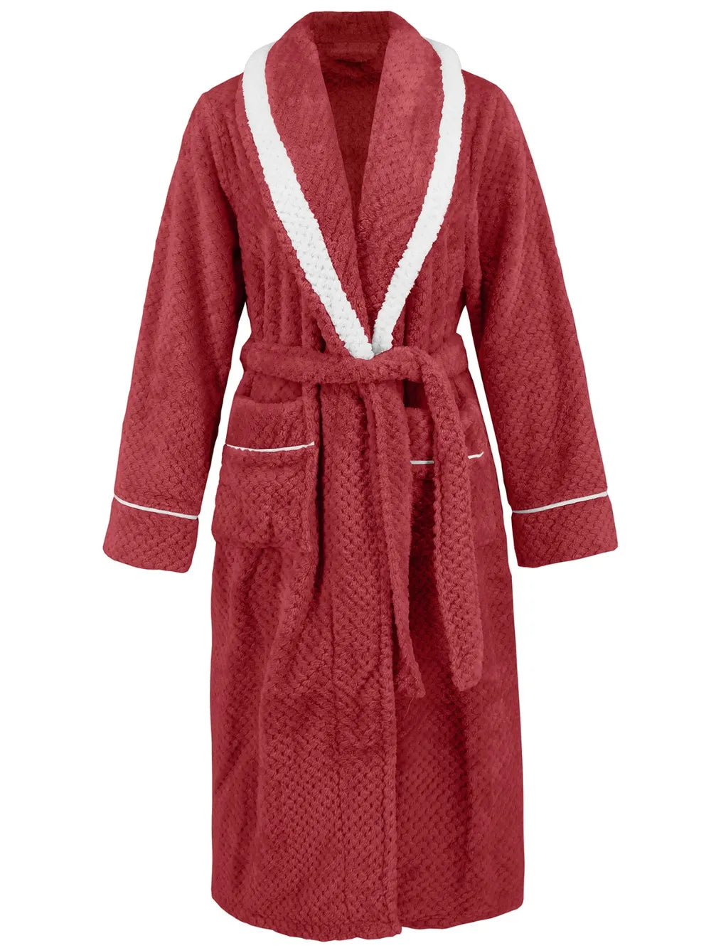 Contrast Trim Tie Waist Lounge Nightgown -