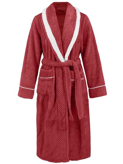 Contrast Trim Tie Waist Lounge Nightgown -