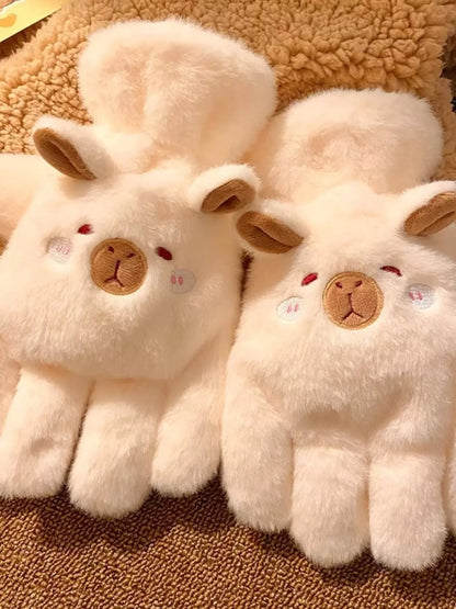 Cartoon Animal Plush Gloves -
