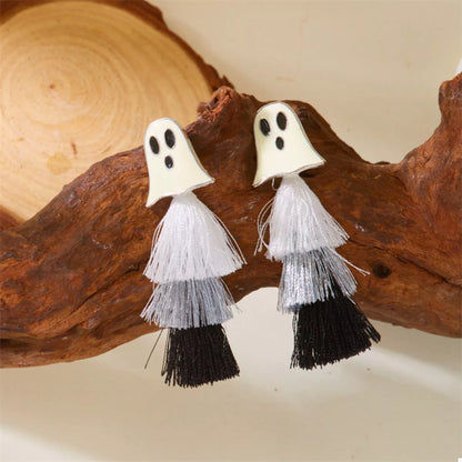Ghost and Pumpkin Dangle Earrings -