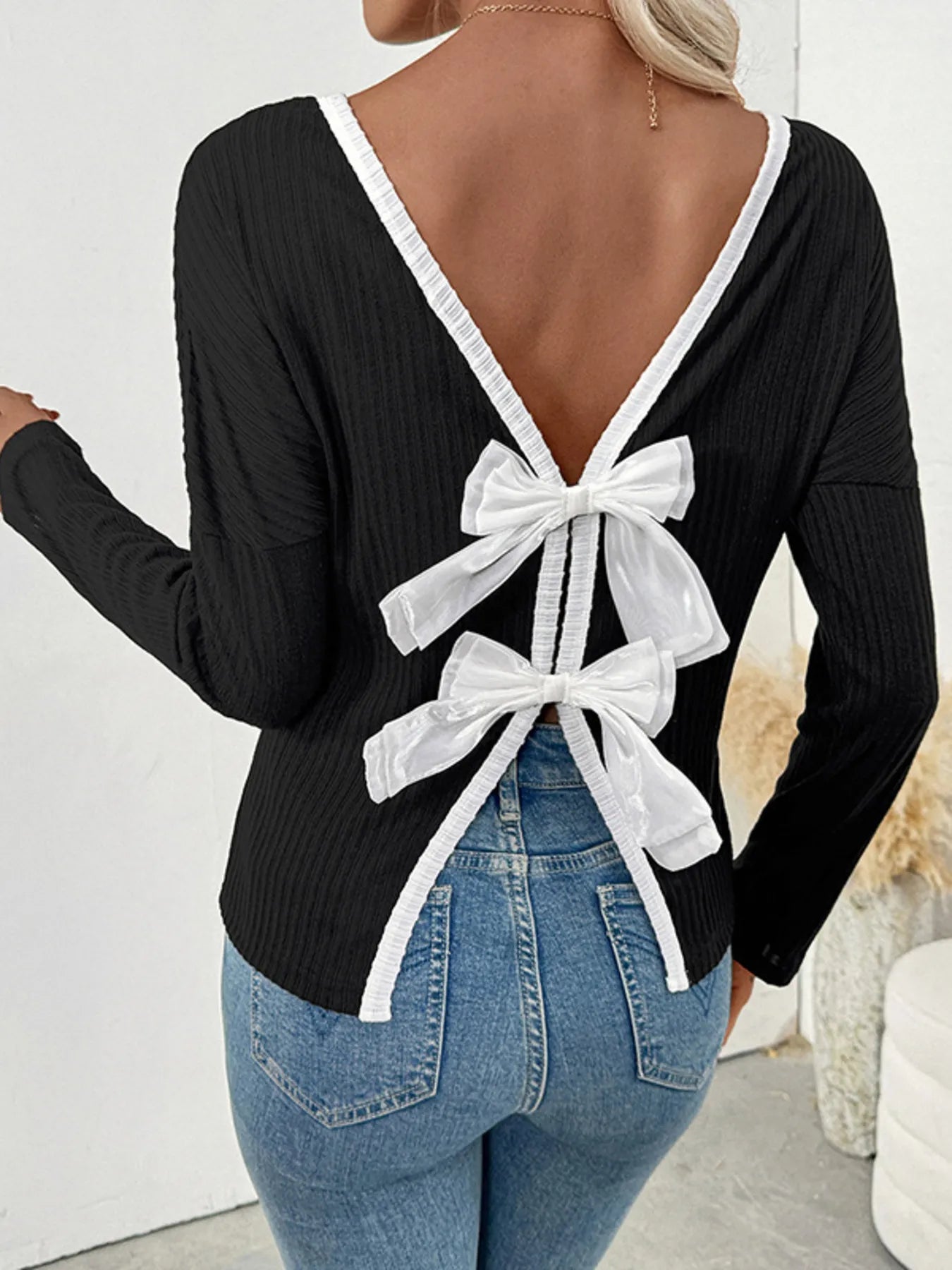 Tie Back Long Sleeve Top -