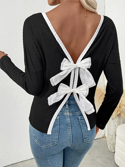 Tie Back Long Sleeve Top -