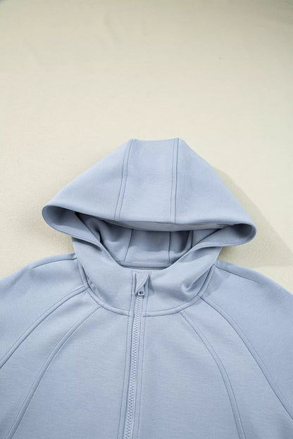 Half Zip Thumbhole Sleeve Hoodie and Pants Set -