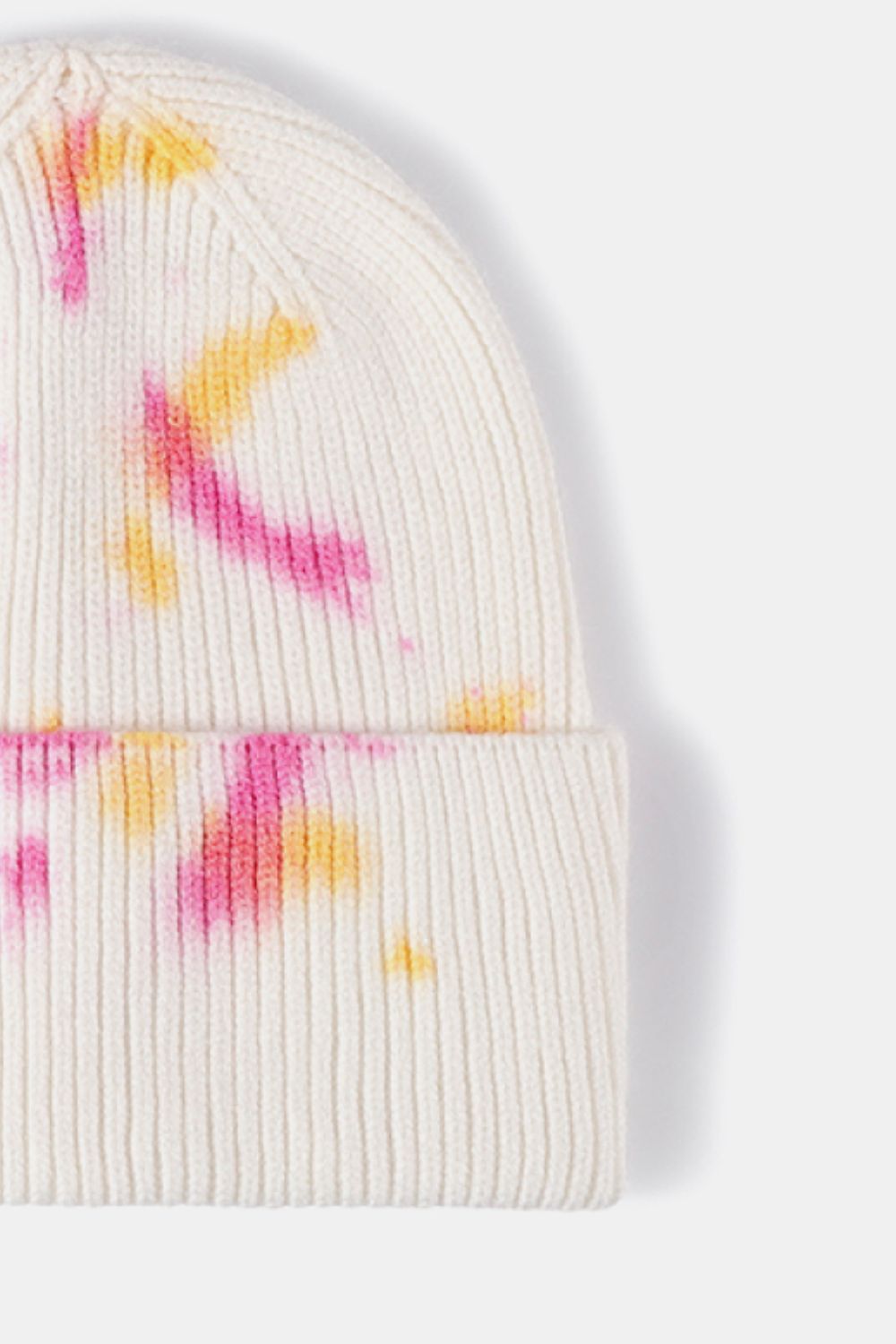 Tie-Dye Cuffed Rib-Knit Beanie Hat -
