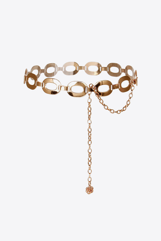 Lobster Clasp Ferroalloy Belt - Gold One Size