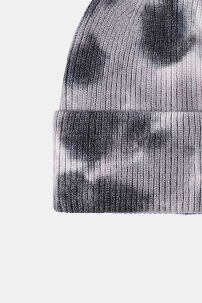 Tie-Dye Cuffed Rib-Knit Beanie Hat -