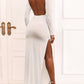Split Backless Long Sleeve Dress | AdoreStarr