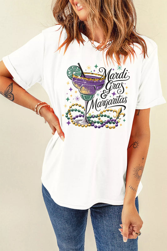 Mardi Gras Margaritas Cheerful Graphic Tee -