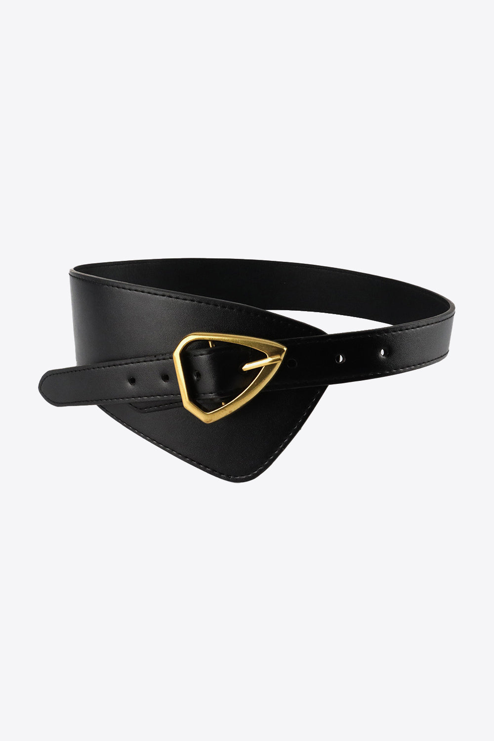 Irregular PU Leather Belt - Black One Size