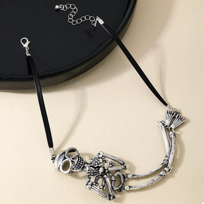 Skull Necklace and Bracelet Jewelry Set -