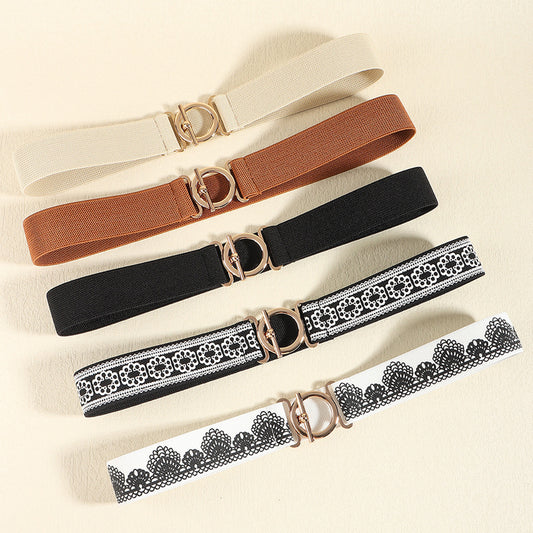 Toggle Clasp Elastic Belt -