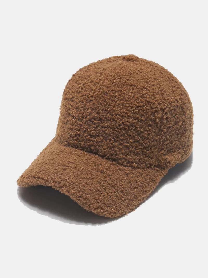 Sherpa Solid Color Baseball Cap - Brown One Size