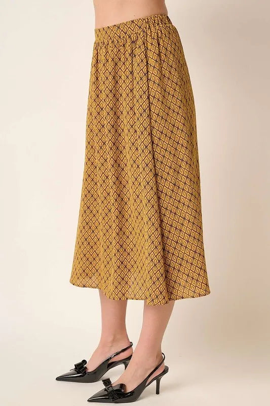 Printed Midi Skirt -