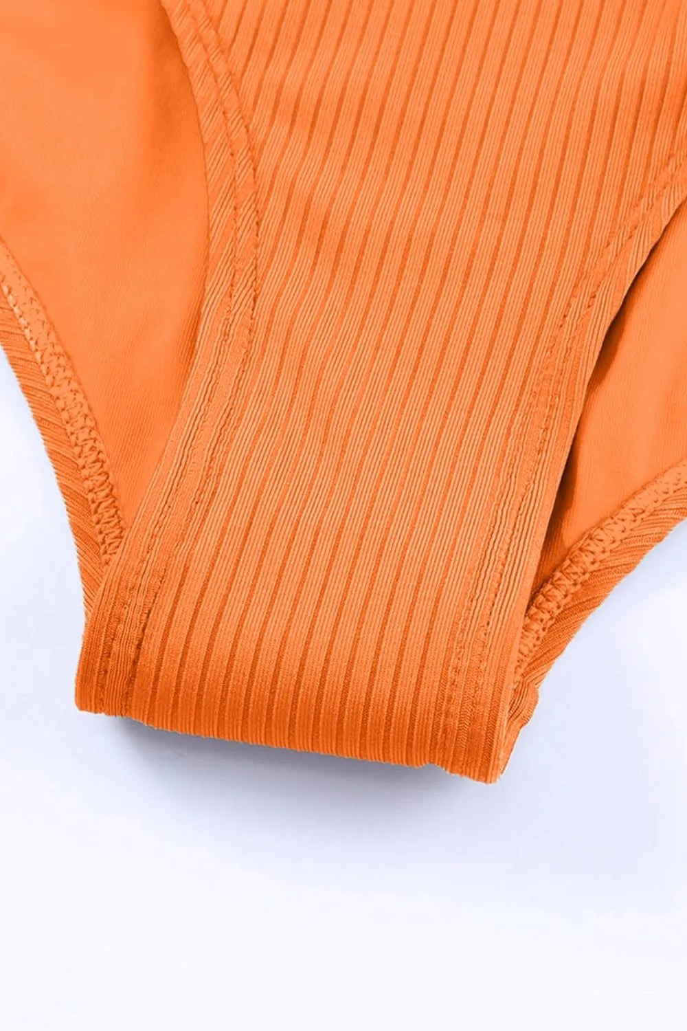 Drawstring Plunge One-Piece Swimwear -