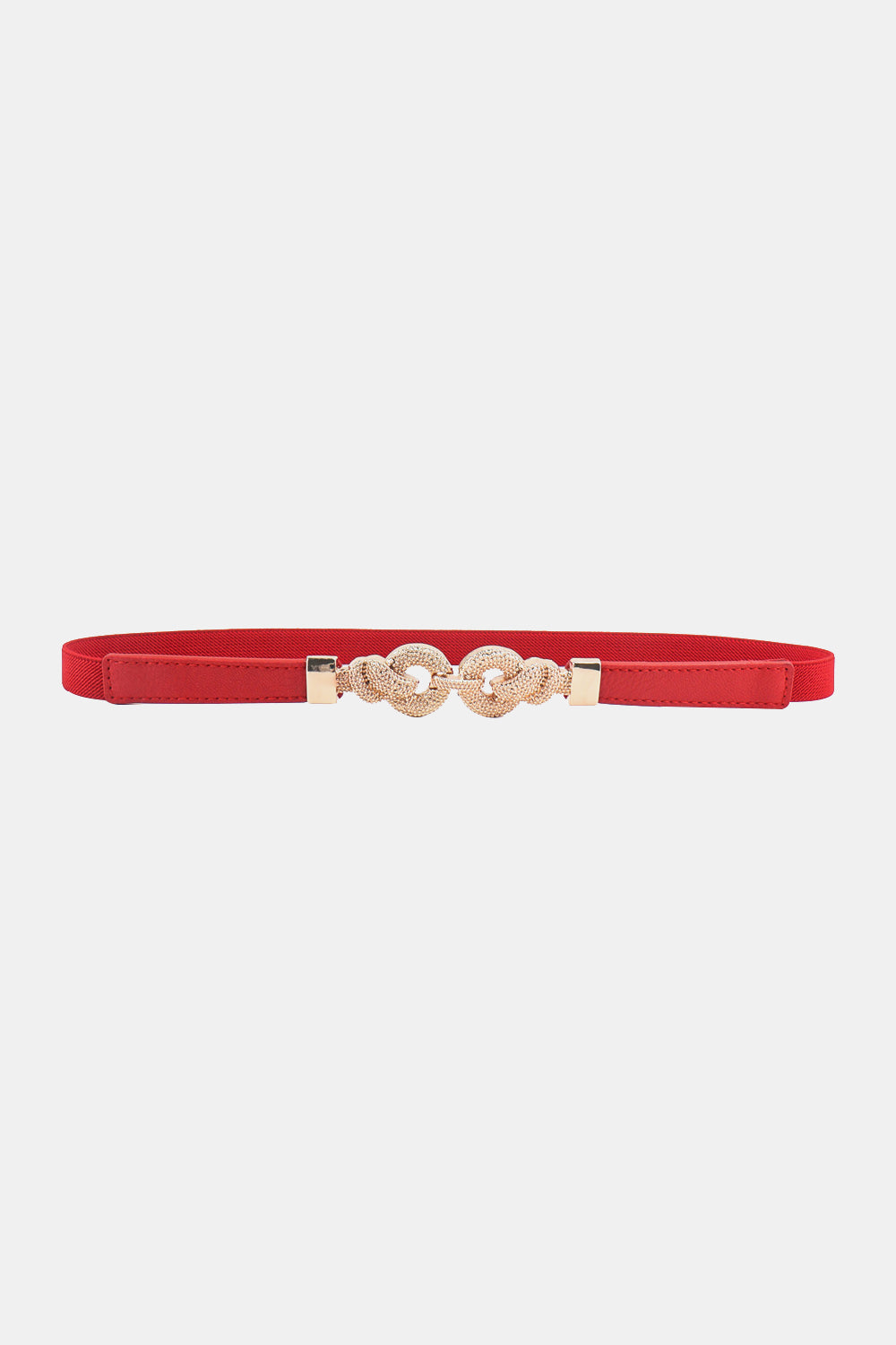 Buckle PU Leather Belt - Red One Size