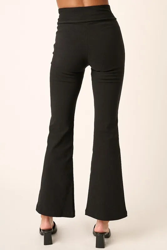 Surplice V-Waist Flare Pants -