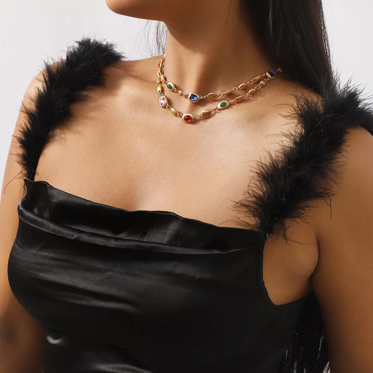 Vintage Multi-Gemstone Necklace -