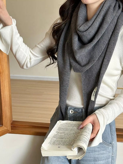 Knitted Solid Color Scarf -