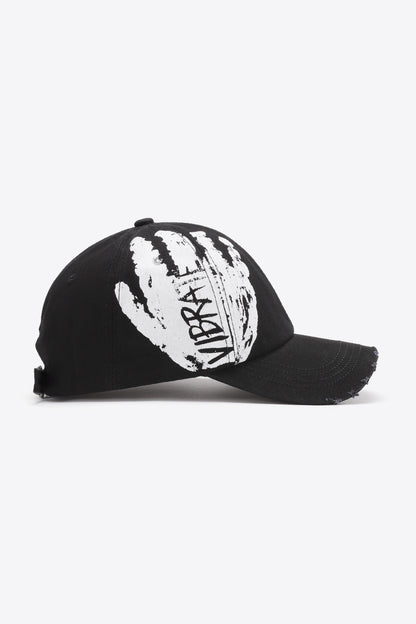 Graphic Distressed Adjustable Baseball Cap -