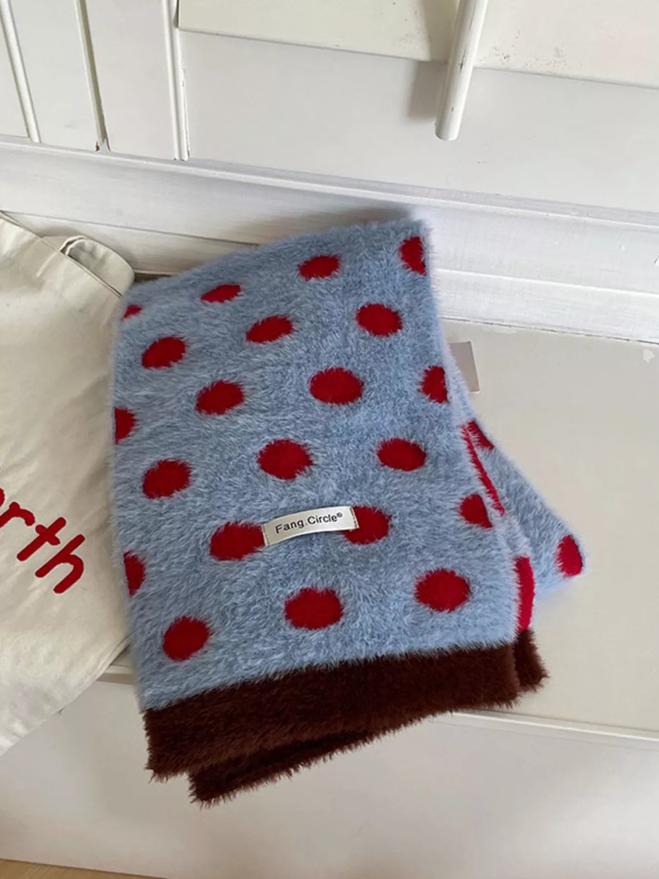Fuzzy Polka Dot Scarf -
