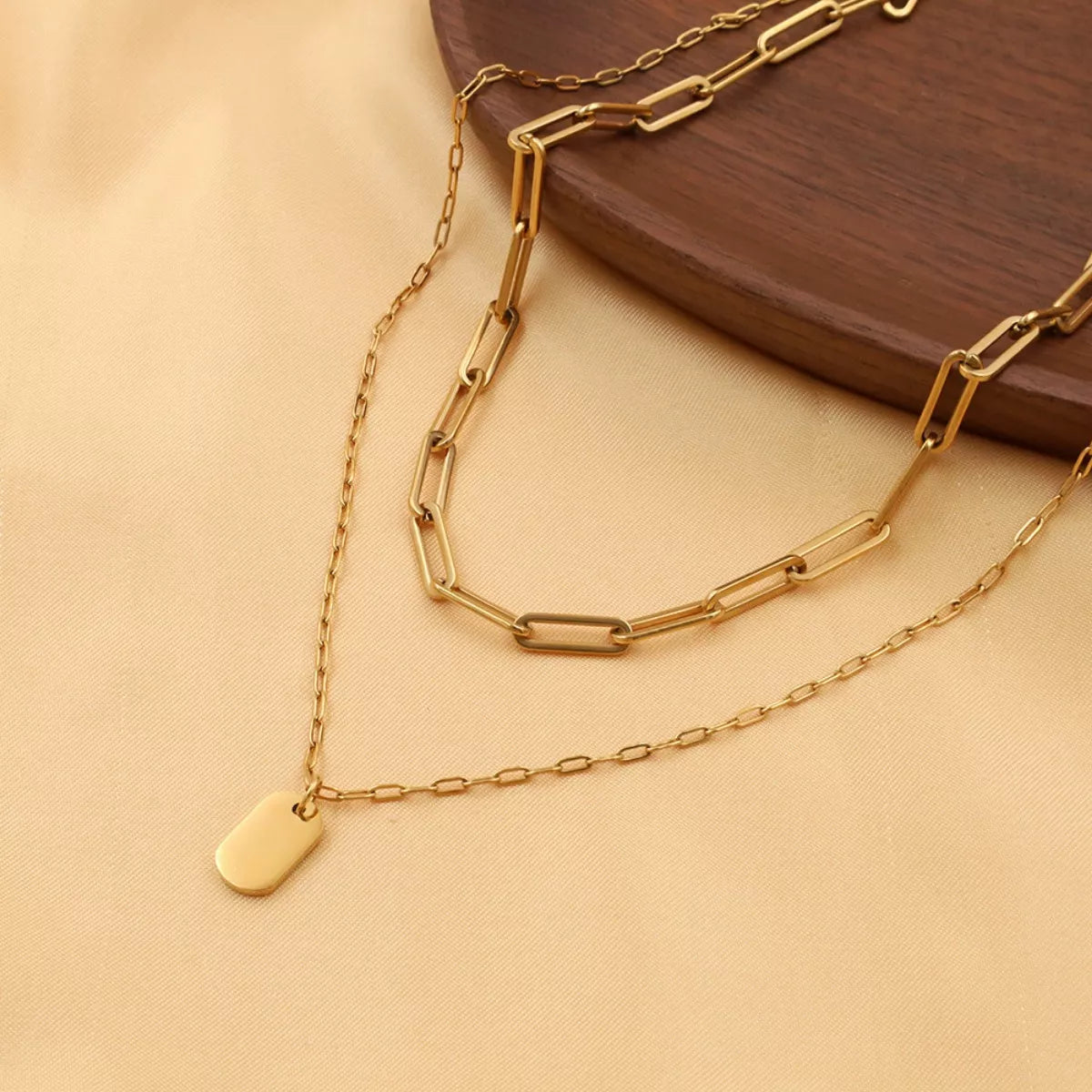 18K Gold-Plated Double Layered Necklace -