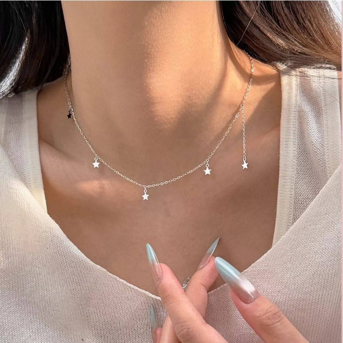 Sterling Silver Star Charm Necklace - Silver One Size