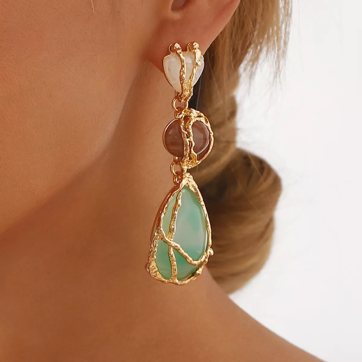 Teardrop Earrings - Gold One Size