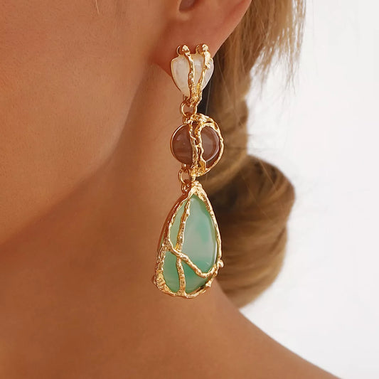 Teardrop Earrings - Gold One Size