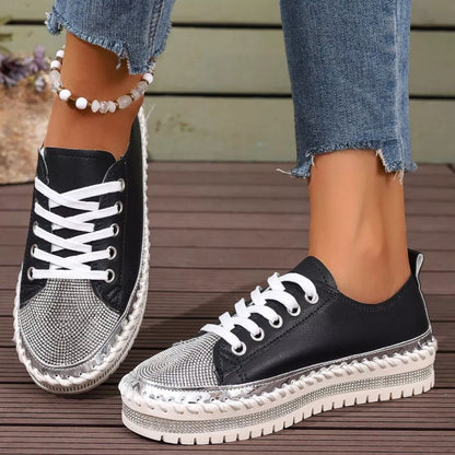 Round Toe Platform Sneakers -